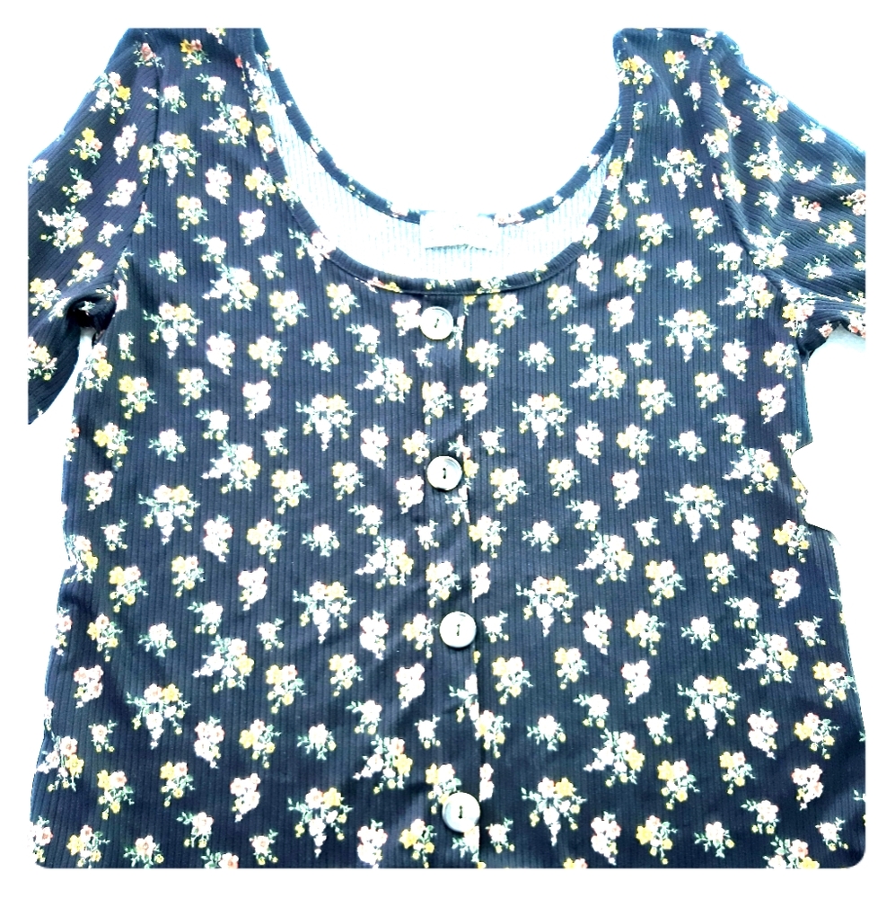 Floral Blouse Black XL NEW